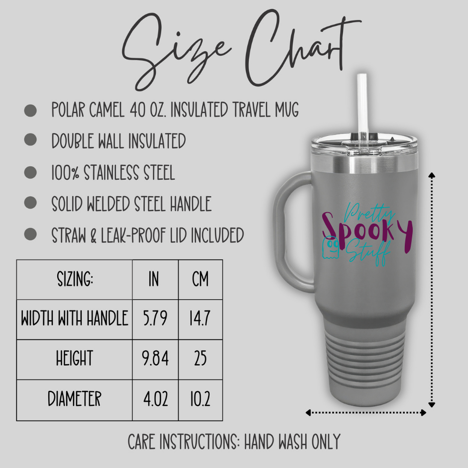 size chart for 40oz insulated tumbler