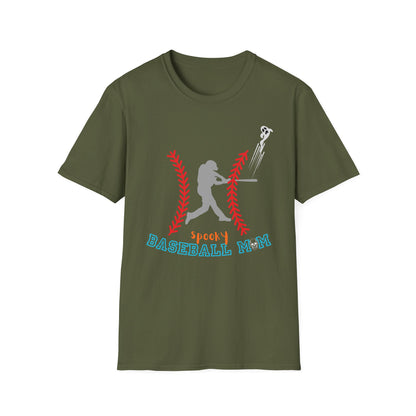 Spooky Baseball Mom Unisex Soft Style Tee