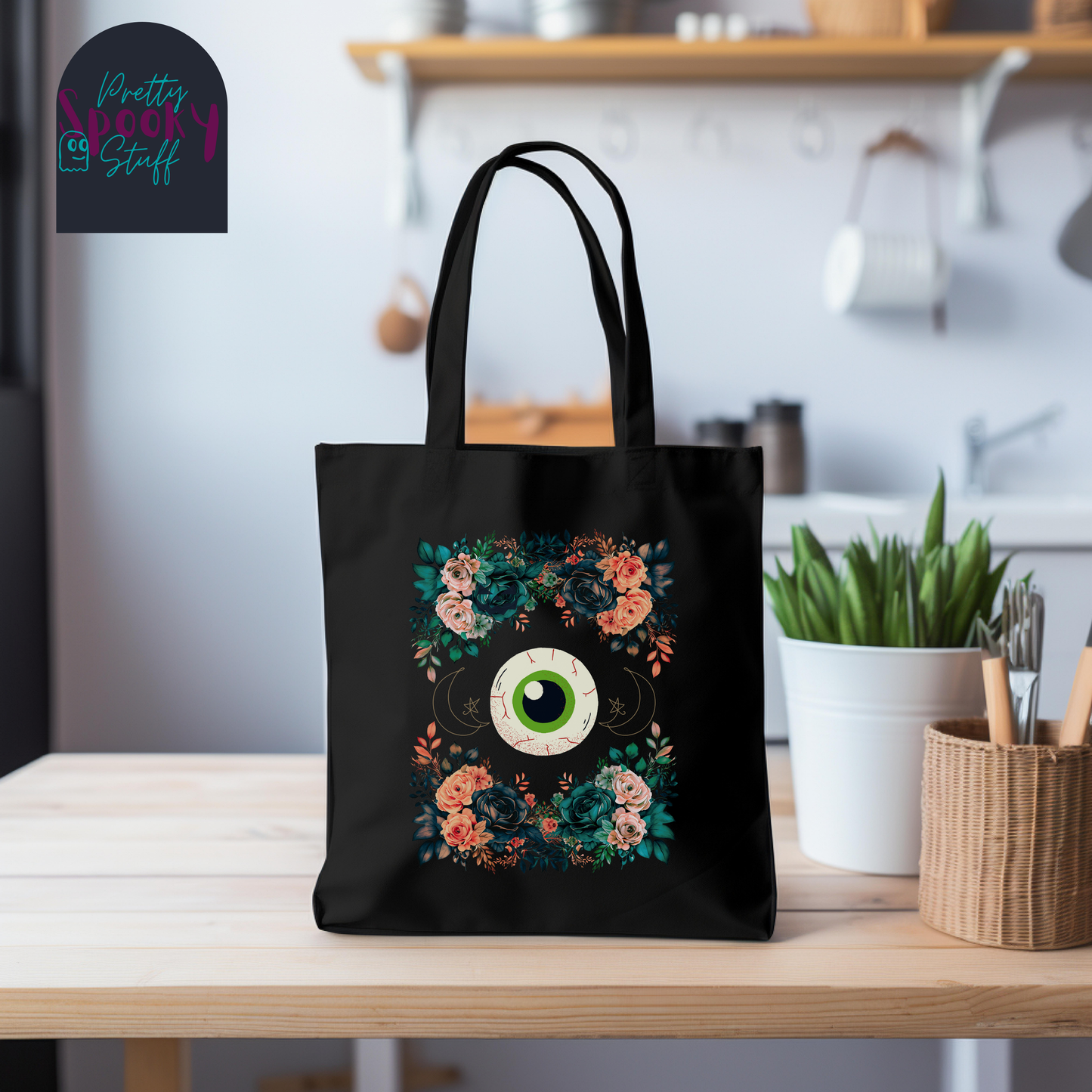 Pretty Eye Cotton Canvas Tote Bag